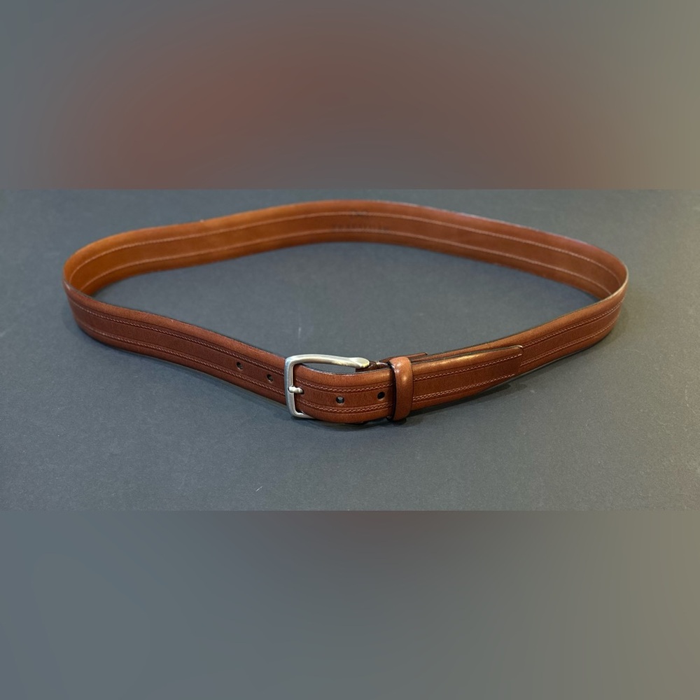 🌟HP🌟VTG 2000 Trafalgar Easton Cortina Full Grain Leather Belt Cognac Brown 38